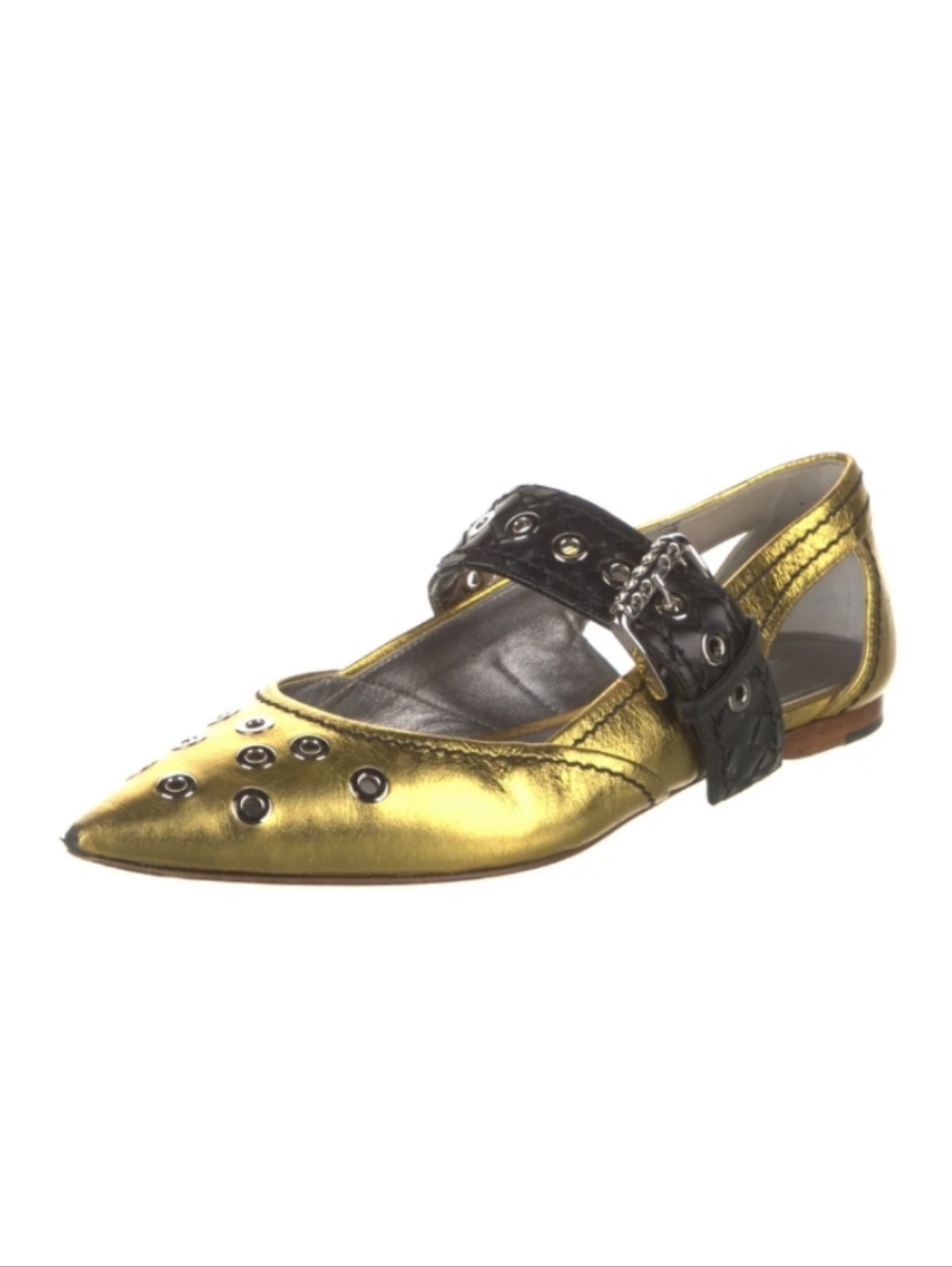 Bottega Veneta Authentic Intrecciato  Leather Mary Jane Flats Size: 6